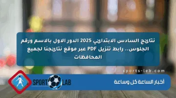 نتائج السادس الابتدائي 2025 الدور الأول بالاسم ورقم الجلوس.. رابط تنزيل PDF عبر موقع نتائجنا لجميع المحافظات